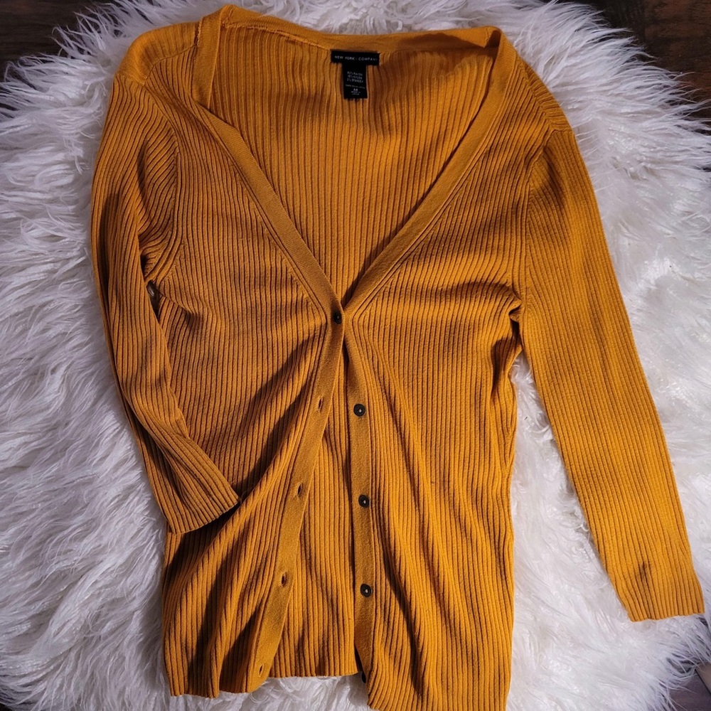 mustard New York and Company sweater